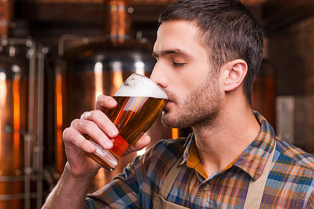 Man enjoying beer